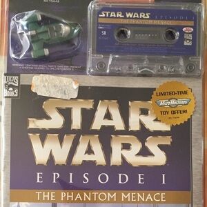Star Wars Episode 1 Phantom Menace Read Along Book Cassette Tape & Micro Machine